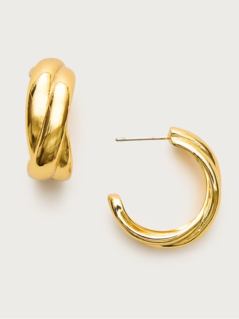 J. Crew Crossover hoop earrings - Gold